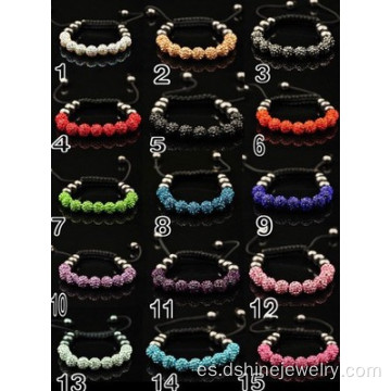 10mm Shamballa joyas con pulsera de perlas de cristal Pave